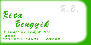 rita bengyik business card